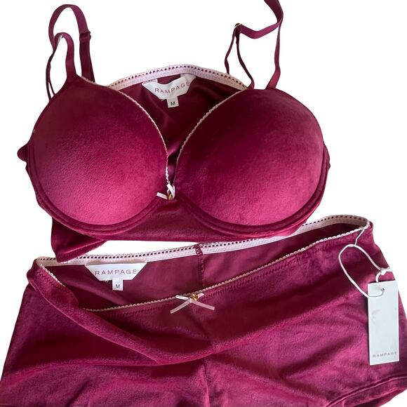 Rampage Velvet Lingerie Set Bra Top & Shorts Size M – NWT - Picture 3 of 8